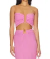 Natalie Rolt Lilo Crop Top In Candy Pink In Multi