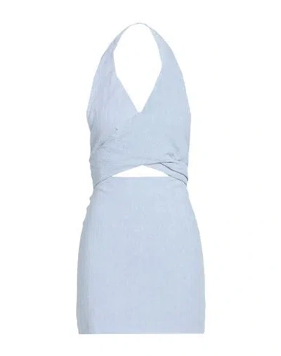 Natalie Rolt Woman Mini Dress Pastel Blue Size 0 Linen
