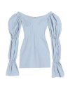 Natalie Rolt Woman Mini Dress Sky Blue Size 0 Cotton, Elastane In Blue