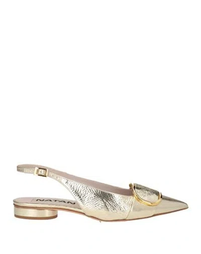 Natan Woman Ballet Flats Platinum Size 10 Leather In Gray