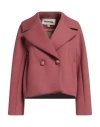 Natan Woman Coat Brick Size 10 Polyester, Viscose, Polyurethane In Red