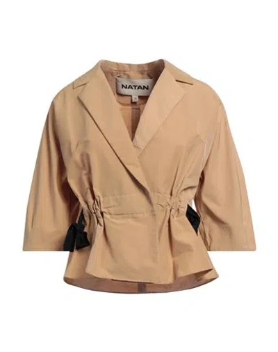 Natan Woman Jacket Sand Size 8 Cotton, Polyamide In Beige