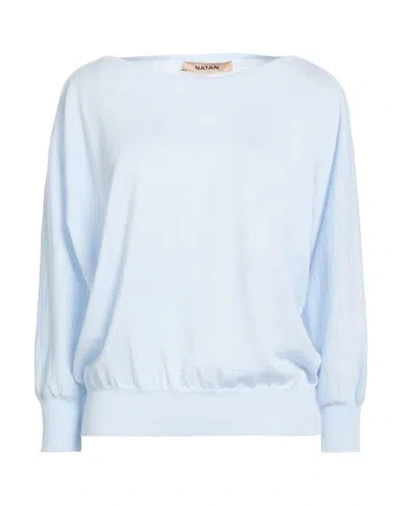 Natan Woman Sweater Sky Blue Size 6 Merino Wool