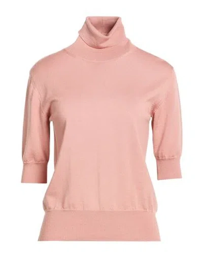 Natan Woman Turtleneck Antique Rose Size 3 Virgin Wool In Pink