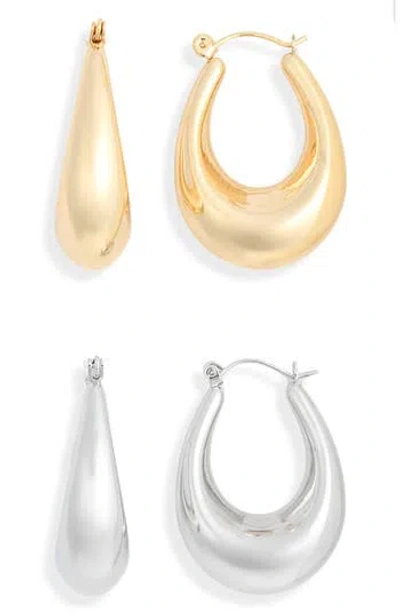 Natasha 2-pack Hoop Earrings In White