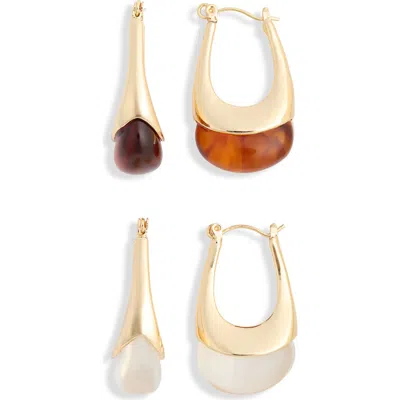 Natasha 2-pack Resin Hoop Earrings In Red