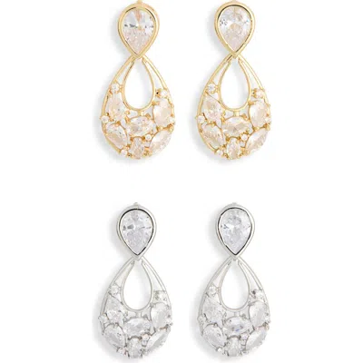 Natasha 2-pack Teardrop Earrings In Gold/ Silver