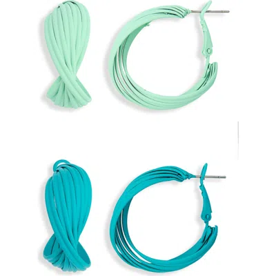 Natasha 2-pack Twisted Hoop Earrings In Red