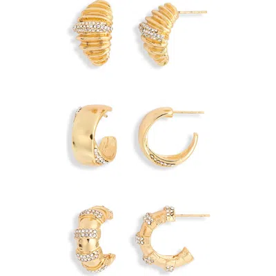 Natasha 3-pack Assorted Hoop Earrings In Gold