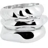 Natasha 3-pack Metal Bangles In Silver