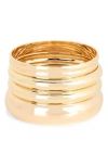 Natasha 5-pack Bangle Bracelets In Gold