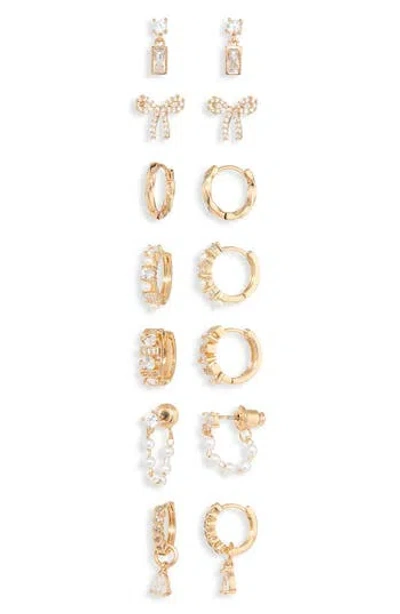 Natasha 7-pack Of Assorted Earrings In Neutral