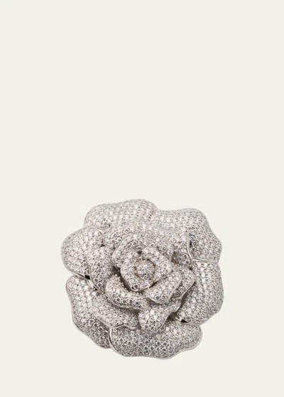 Natasha Accessories Limited Embellished Rose Brooch In Slv/crys