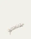 Natasha Accessories Limited Pearlescent & Crystal Barrette In Silver