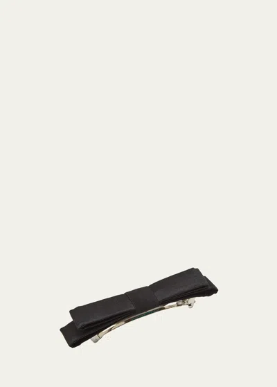 Natasha Accessories Limited Silk Bow Barrette In Black