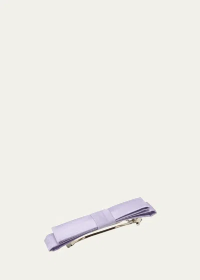 Natasha Accessories Limited Silk Bow Barrette In Lilac