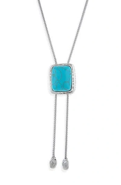 Natasha Adjustable Bolo Chain Necklace In Blue