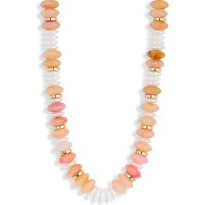 Natasha Beaded Necklace In Pink