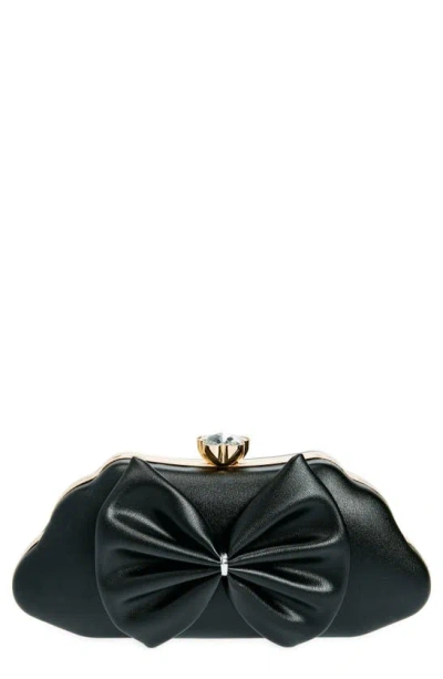 Natasha Bow Clutch In Black