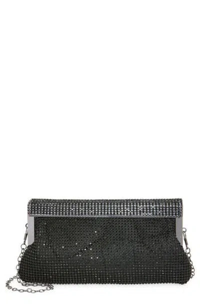 Natasha Crystal Mesh Convertible Clutch In Jet
