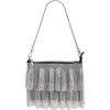 Natasha Crystal Mesh Shoulder Bag In Black/crystal