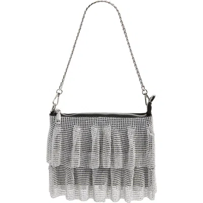 Natasha Crystal Mesh Shoulder Bag In Black/crystal