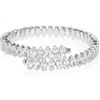 Natasha Cubic Zirconia Stone Cuff Bracelet In Silver
