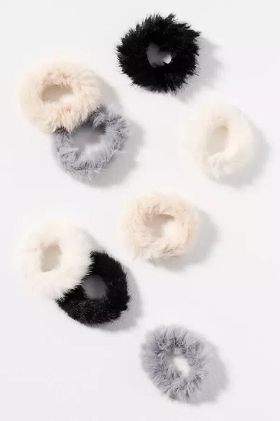 Natasha Faux-fur Hair Ties, Set Of 8 In Multi