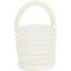 Natasha Faux Pearl Bucket Bag