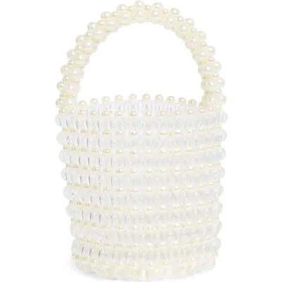Natasha Faux Pearl Bucket Bag