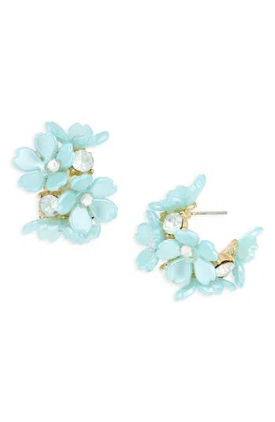 Natasha Flower Huggie Earrings In Neutral