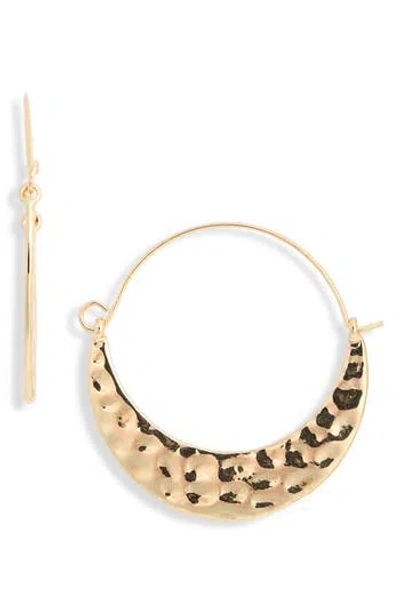 Natasha Hammered Hoop Earrings In White