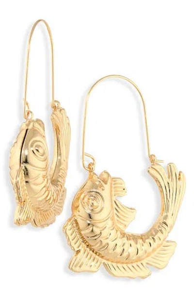 Natasha Koi Fish Drop Earrings In Gold
