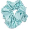 Natasha Oversize Satin Scrunchie In Blue