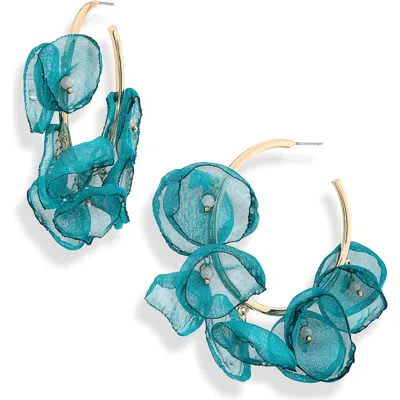 Natasha Petal Hoop Earrings In Green