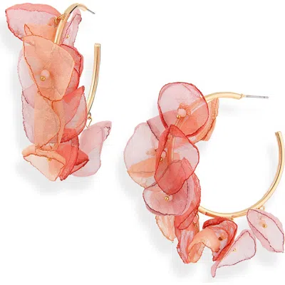 Natasha Petal Hoop Earrings In Brown