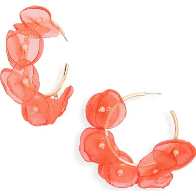 Natasha Petal Hoop Earrings In Orange
