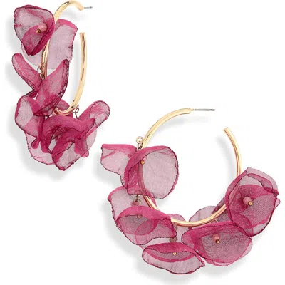 Natasha Petal Hoop Earrings In Pink