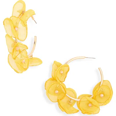 Natasha Petal Hoop Earrings In Yellow