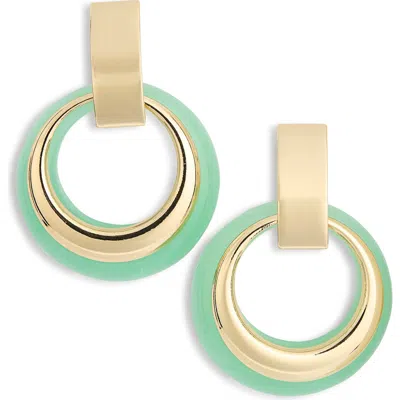 Natasha Resin Hoop Ring Drop Earrings In Gold