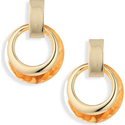Natasha Resin Hoop Ring Drop Earrings In Multi