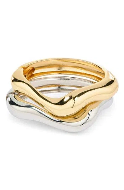 Natasha Set Of 2 Molten Bracelets In Pink