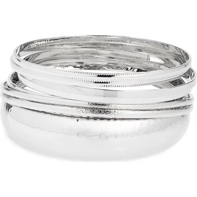 Natasha Set Of 8 Bangle Bracelets In Pink