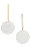 Natasha Shell Drop Earrings In Gray