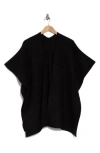 Natasha Stone Knit Ruana In Black