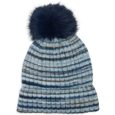 Natasha Striped Pom Beanie In Multi