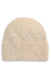 Natasha Stroke Crystal Beanie In Ivory
