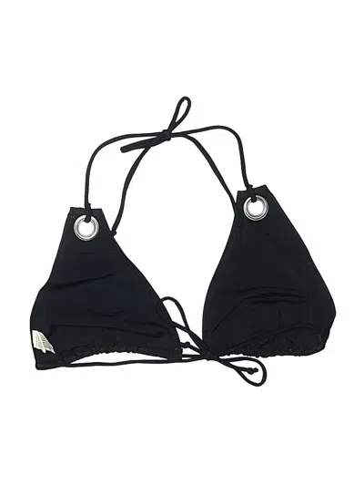 Pre-owned Natasha Swimsuit Top Black Solid Pattern Swimwear