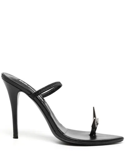 Natasha Zinko Spike-toe Heeled Sandals In Black