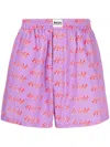Natasha Zinko All-over Angry-print Shorts In Purple